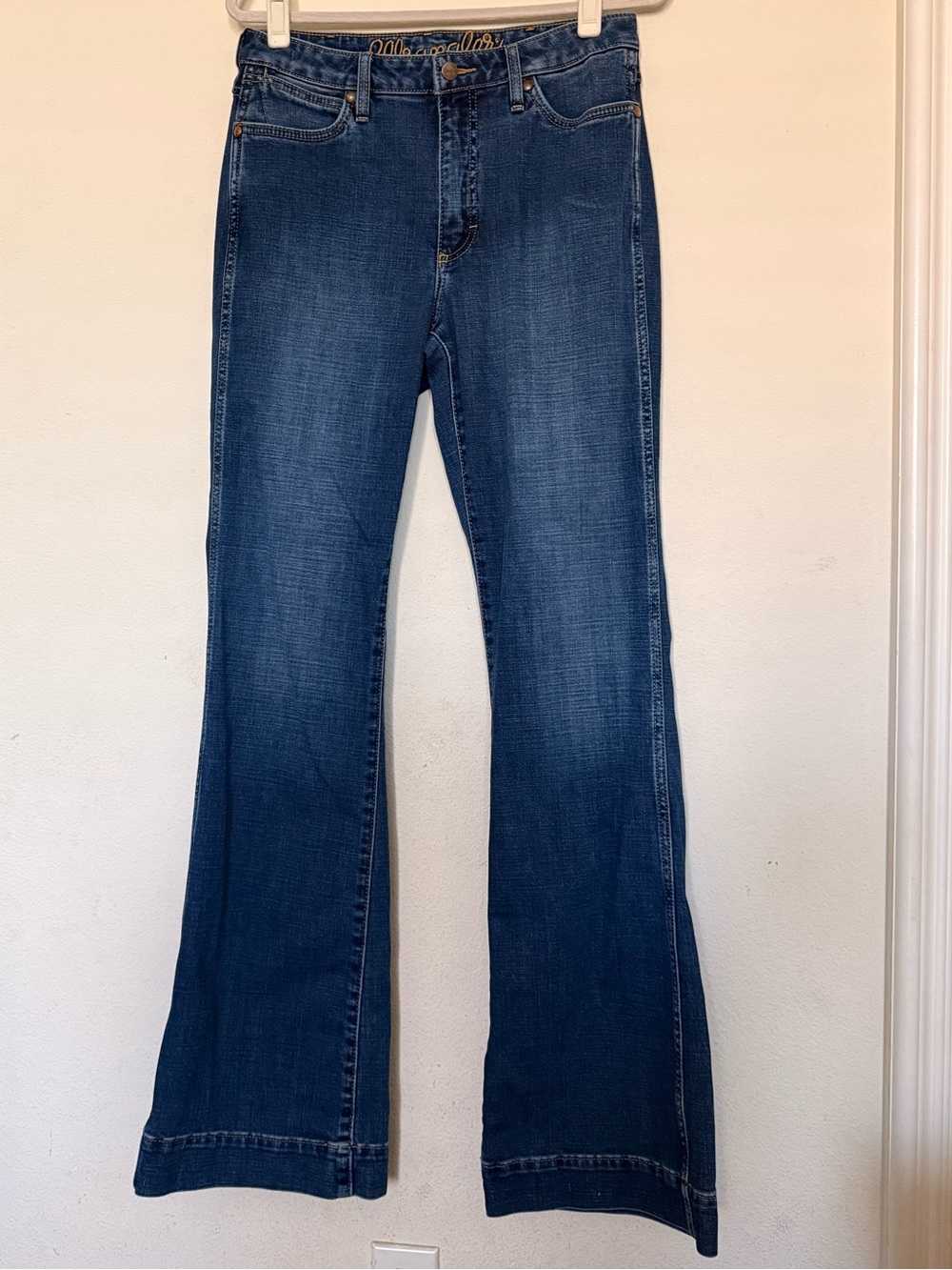 Tall Wrangler Dark Blue Flare Jeans 30x36